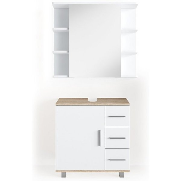 Vicco Badmöbel-Set Ilias, Sonoma, 2-teilig, (2-er Set, 2-St., 2er Set)