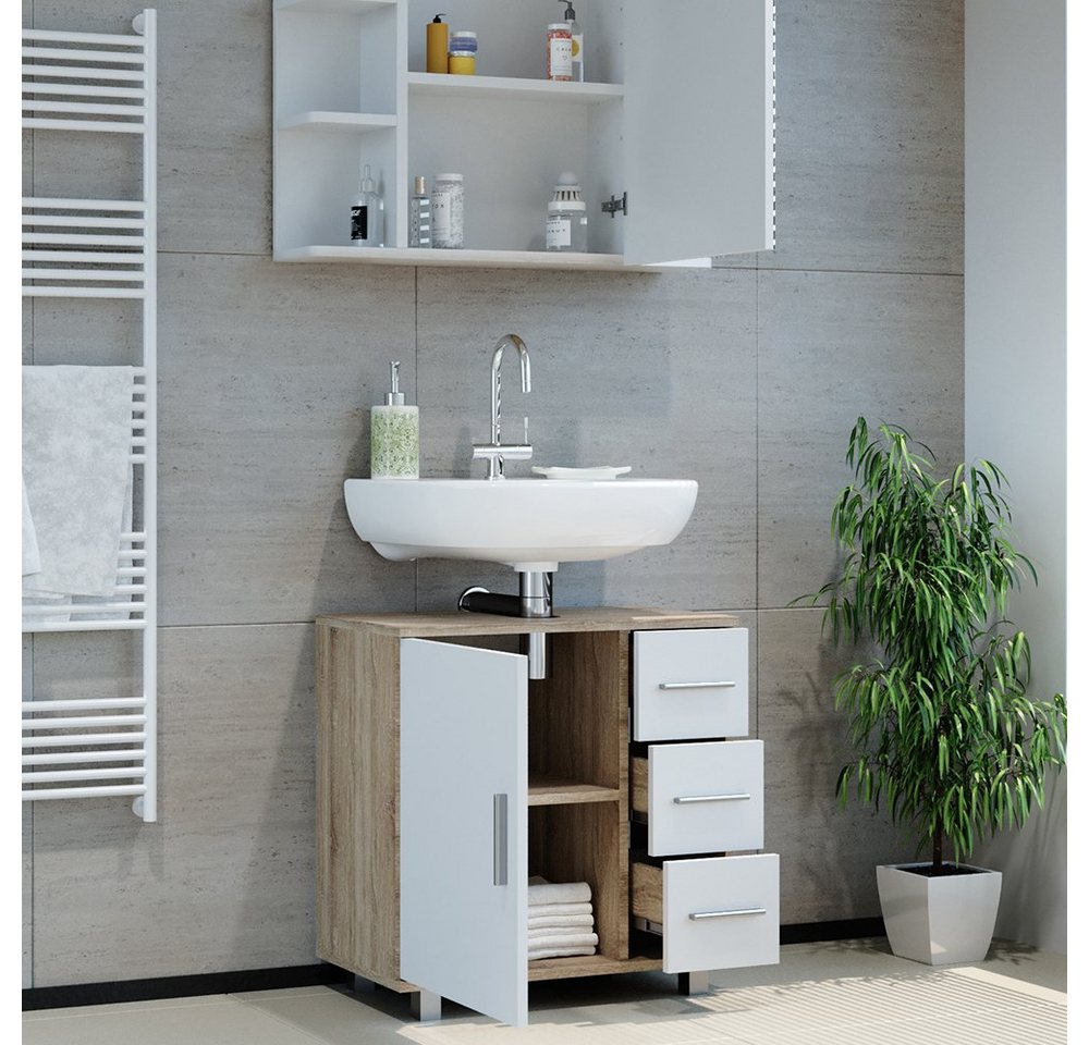 Vicco Badmöbel-Set Ilias, Sonoma, 2-teilig, (2-er Set, 2-St., 2er Set) – Bild 5 von 5