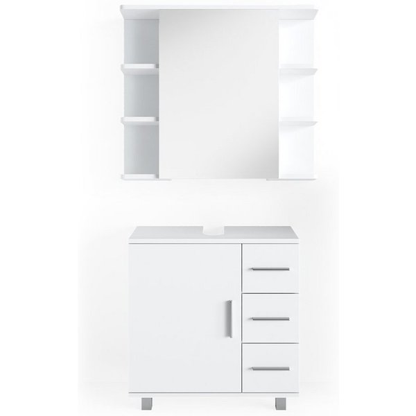 Vicco Badmöbel-Set Ilias, Weiß, 2-teilig, (2er Set, 2-St., 2er Set)