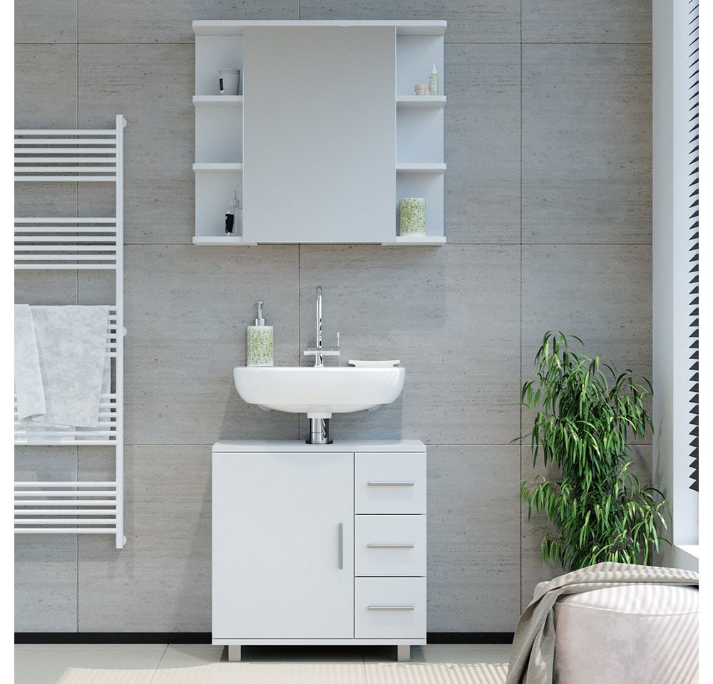 Vicco Badmöbel-Set Ilias, Weiß, 2-teilig, (2er Set, 2-St., 2er Set) – Bild 4 von 5