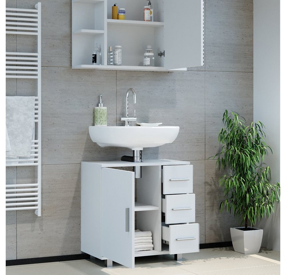 Vicco Badmöbel-Set Ilias, Weiß, 2-teilig, (2er Set, 2-St., 2er Set) – Bild 5 von 5