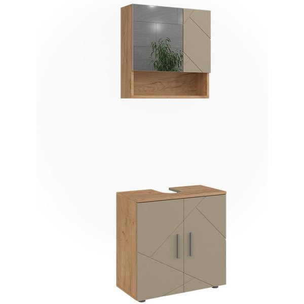 Vicco Badmöbel-Set Irma, Beige, 2-teilig, (2-St., 2er Set)