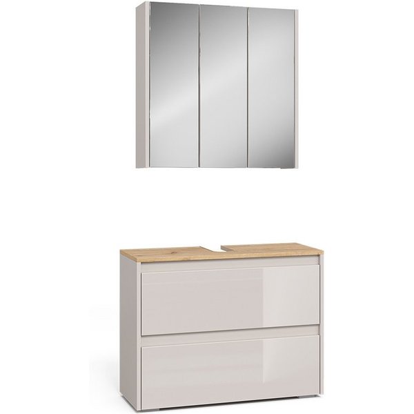 Vicco Badmöbel-Set Majest, Cashmere, 2-teilig, (2-St., 2er Set)