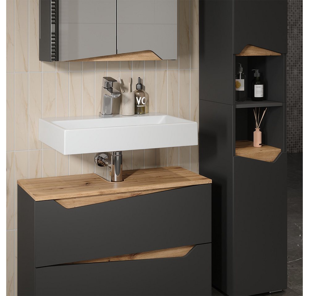 Vicco Badmöbel-Set Marelle, Anthrazit/Artisan-Eiche, 4-teilig, (4-St., 4er Set) – Bild 4 von 5
