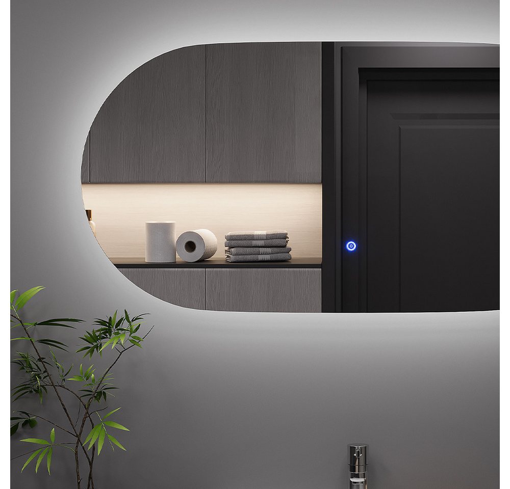 Vicco Badspiegel Miral, Glas, 100 x 50 cm mit Backlight Beleuchtung (1-St) – Bild 4 von 5