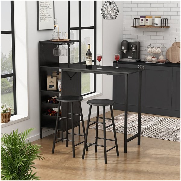 Vicco Bartisch Naila, Schwarz, 121.5 x 40 cm mit 2 Hocker (3-St)