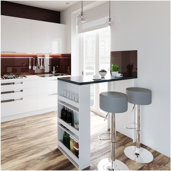 Vicco Bartisch, Weiß/Anthrazit, 117 x 57 cm mit 3 Fächern (1-St)