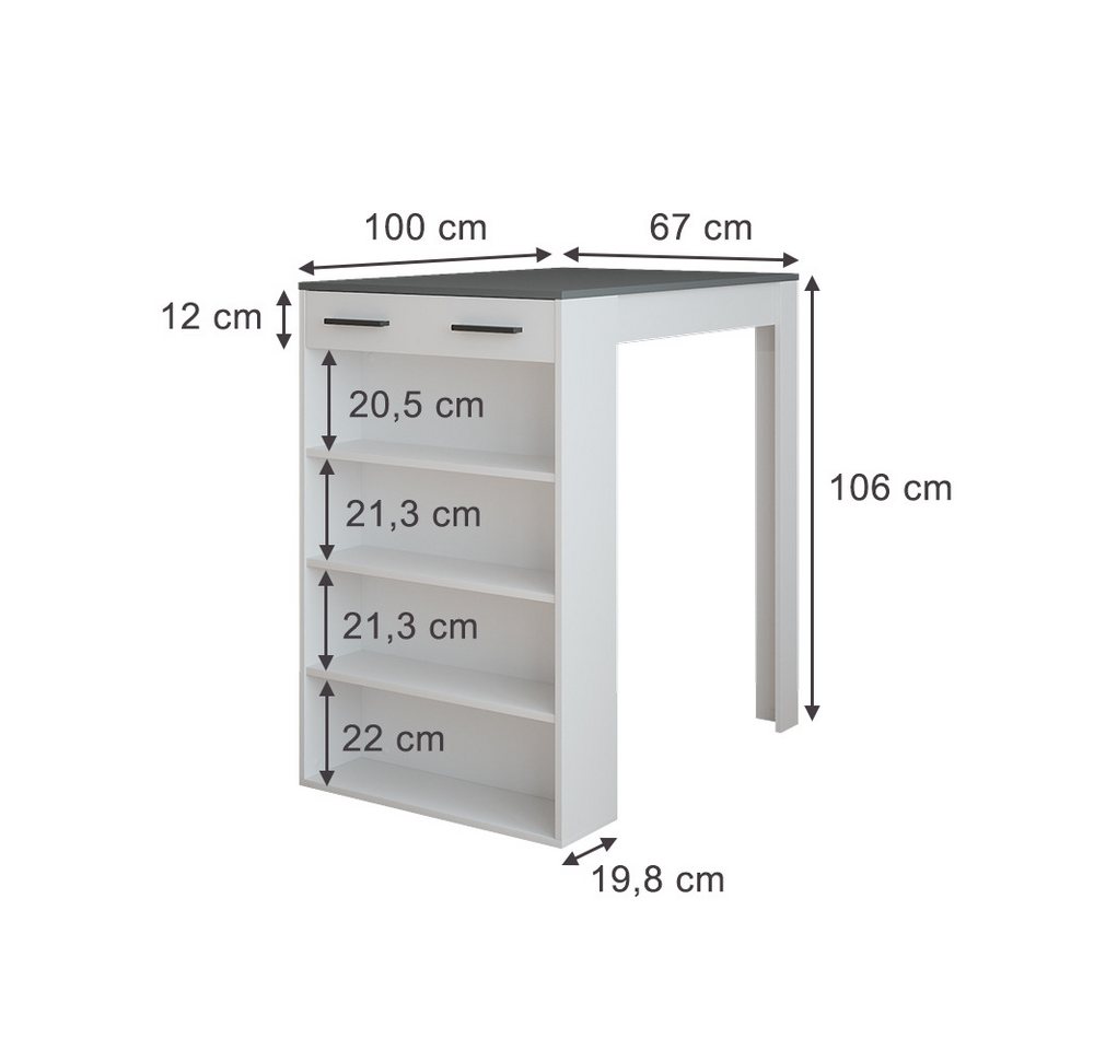 Vicco Bartisch Repose, Anthrazit/Weiß, 67 x 100 cm (1-St) – Bild 3 von 5
