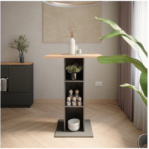 Vicco Bartisch Repose, Goldkraft Eiche/Anthrazit, 75 x 75 cm (1-St)