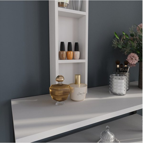 Vicco Beistellschrank Sherry, Weiß, 20 x 65 cm mit 3 Ablagefächern (1-St)