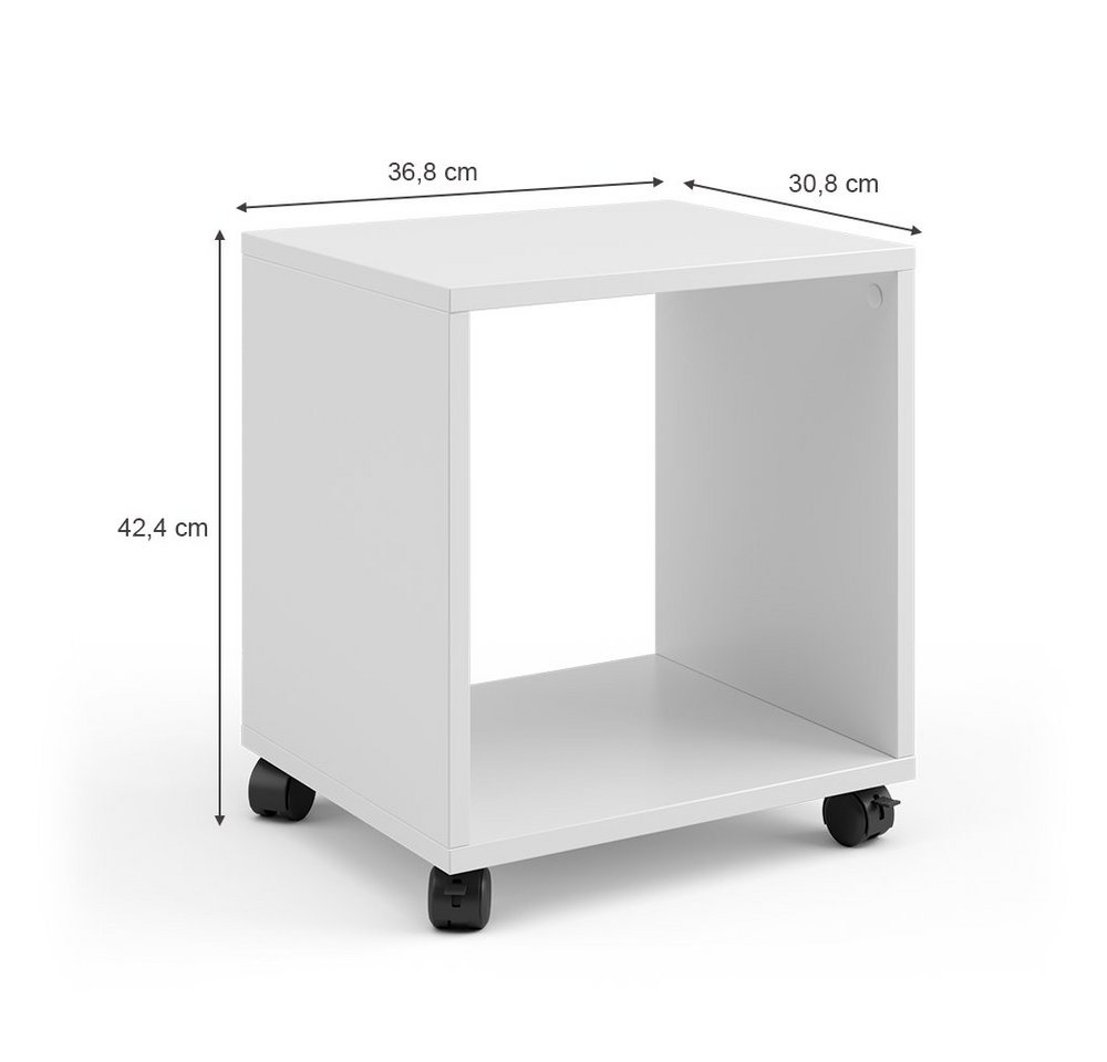 Vicco Beistelltisch, Weiß, 36.8 x 30.8 cm (1-St) – Bild 3 von 5