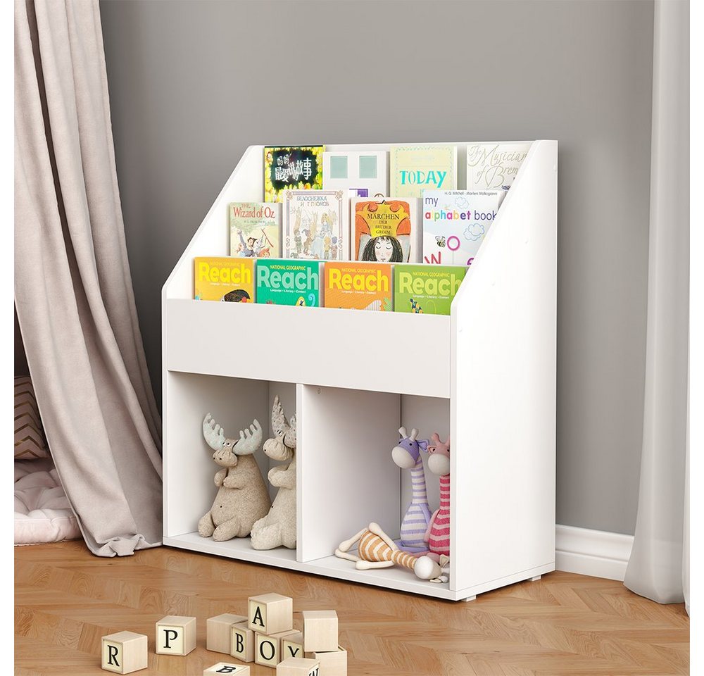 Vicco Bücherregal Conny, Weiß/Weiß, 72 x 79 cm mit großen Ablagen, 1-tlg. – Bild 4 von 5