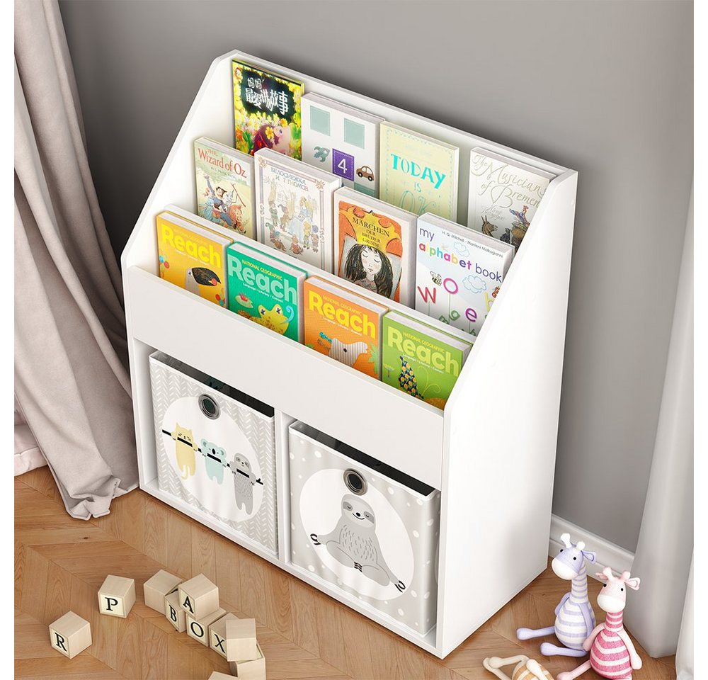 Vicco Bücherregal Conny, Weiß/Weiß, 72 x 79 cm mit großen Ablagen, 1-tlg. – Bild 5 von 5