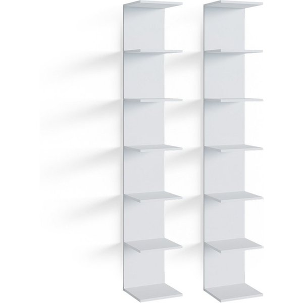 Vicco Bücherregal Paolo, Weiß, 28 x 190 cm 2er Set, 2-tlg.