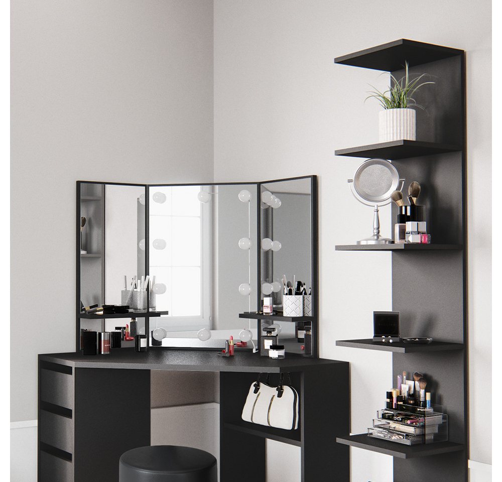 Vicco Bücherregal Paolo, Schwarz, 28 x 190 cm 2er Set, 2-tlg. – Bild 4 von 5