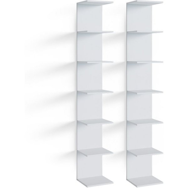 Vicco Bücherregal Paolo, Weiß, 30 x 190 cm 2er Set, 2-tlg.