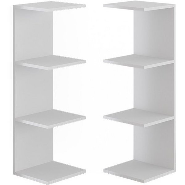 Vicco Bücherregal Paolo, Weiß, 30 x 95 cm 2er Set, 2-tlg.
