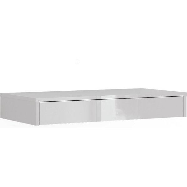Vicco Bücherregal Sherry, Weiß/Weiß Hochglanz, 81.4 x 12 cm mit Schublade, 1-tlg.
