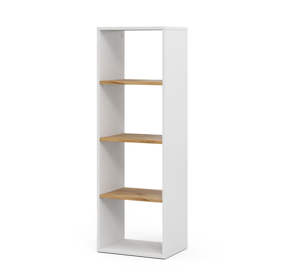 Vicco Bücherregal Tomy, Weiß/Goldkraft Eiche, 40 x 120 cm,4 Fächer, 1-tlg. – Bild 2 von 5