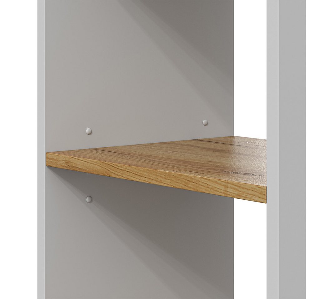 Vicco Bücherregal Tomy, Weiß/Goldkraft Eiche, 40 x 120 cm,4 Fächer, 1-tlg. – Bild 5 von 5