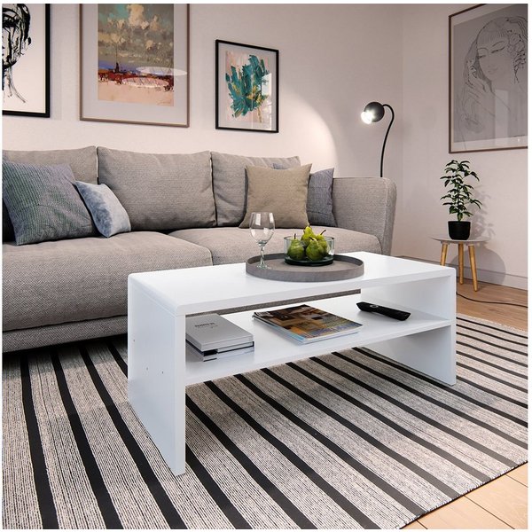 Vicco Couchtisch, Weiß, 99.6 x 39.8 cm (1-St), Drehbar