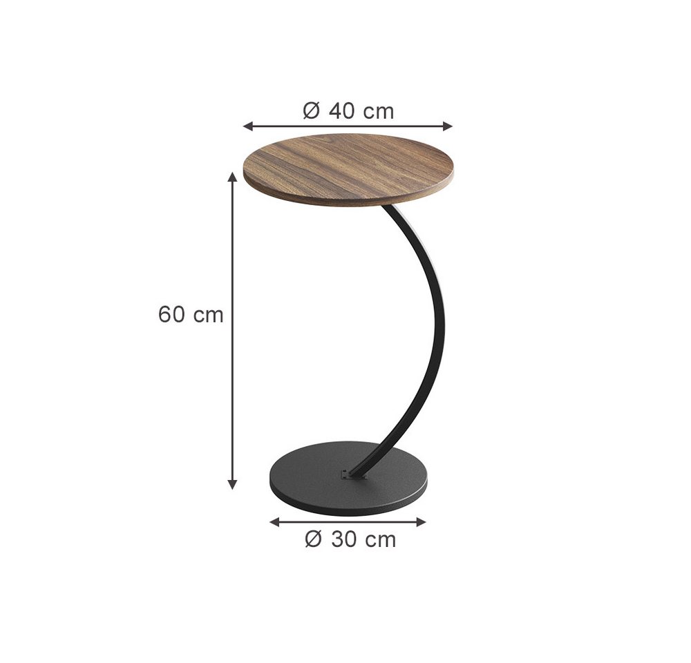 Vicco Couchtisch Alvio, Braun, 40 x 60 cm (1-St) – Bild 3 von 5