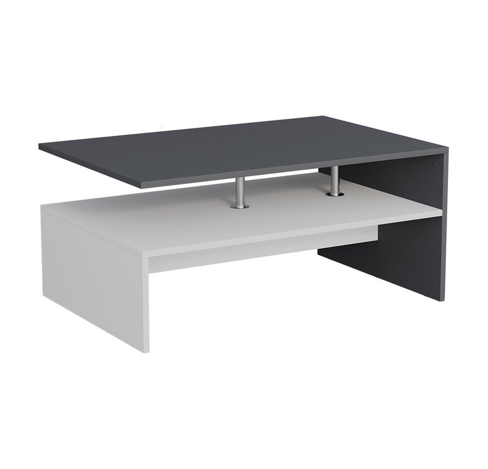 Vicco Couchtisch Amato, Anthrazit/Weiß, 90 x 52.6 cm (1-St) – Bild 2 von 5