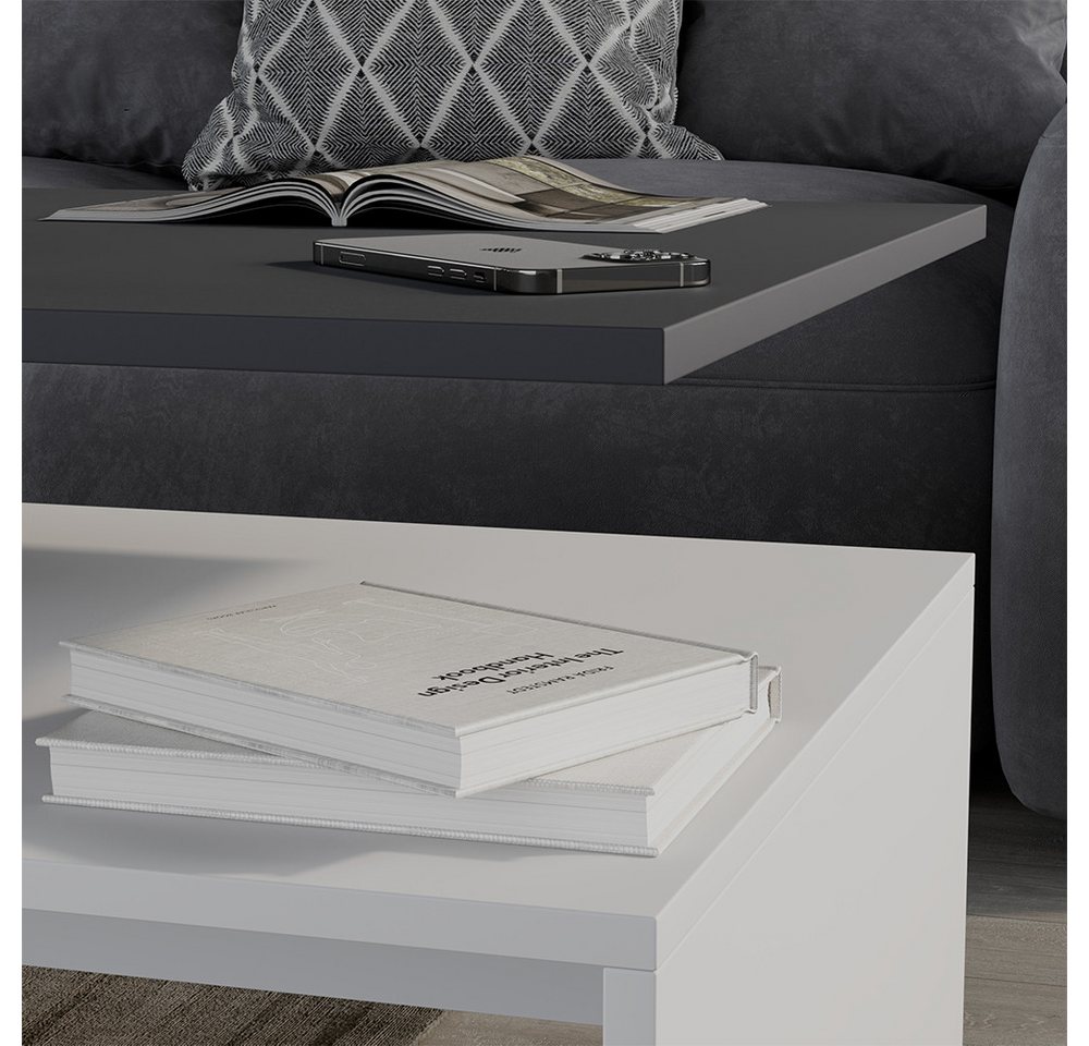 Vicco Couchtisch Amato, Anthrazit/Weiß, 90 x 52.6 cm (1-St) – Bild 4 von 5