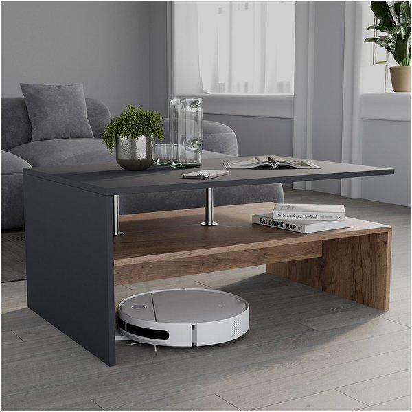 Vicco Couchtisch Amato, Anthrazit/Goldkraft Eiche/Goldkraft Eiche, 90 x 52.6 cm (1-St)