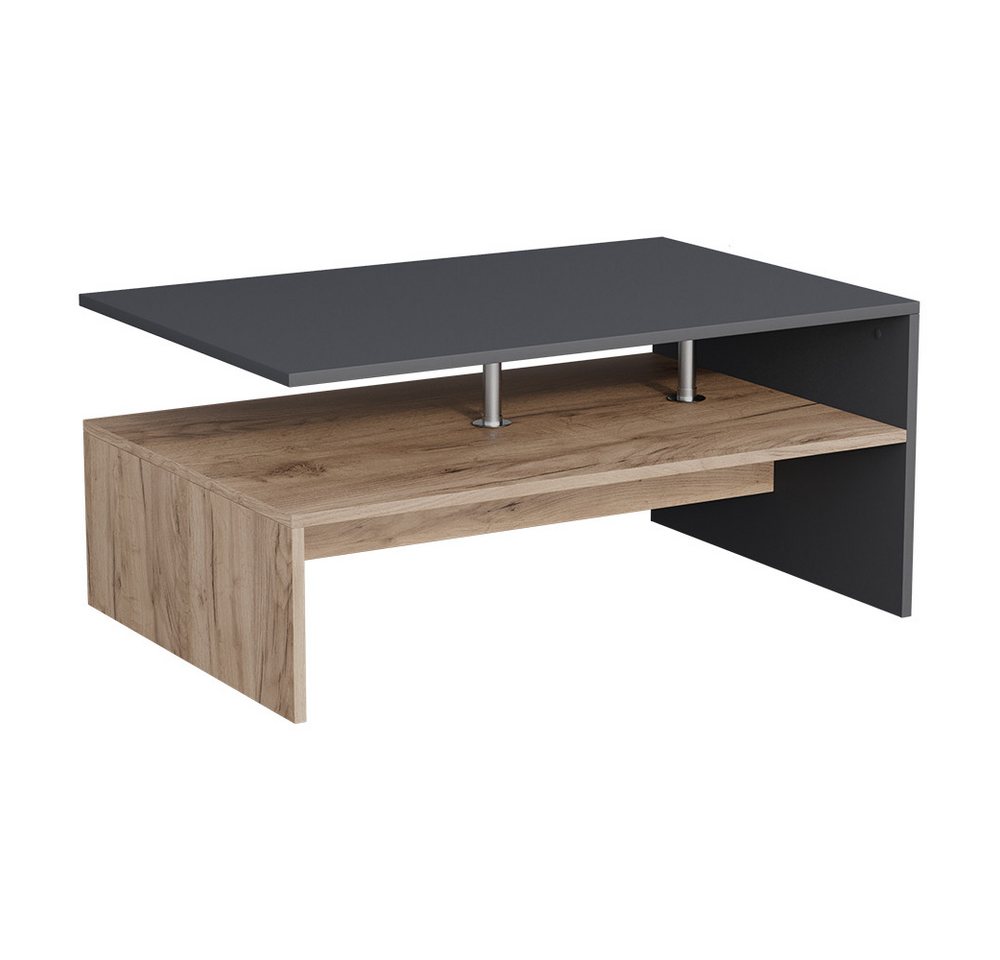 Vicco Couchtisch Amato, Anthrazit/Goldkraft Eiche/Goldkraft Eiche, 90 x 52.6 cm (1-St) – Bild 2 von 5