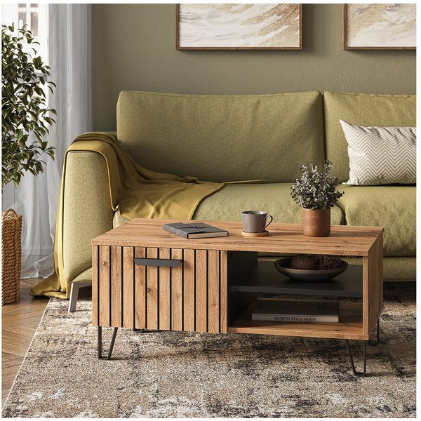 Vicco Couchtisch Amber, Eiche Wotan, 90 x 50 cm (1-St)