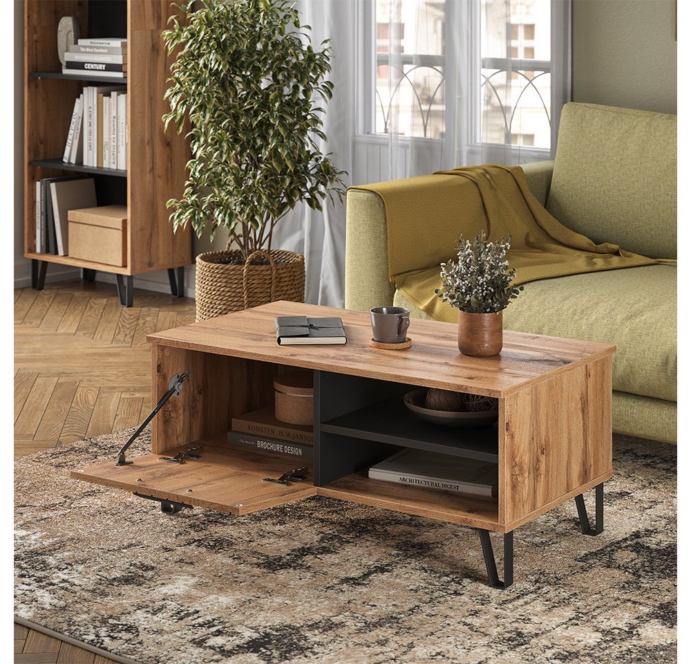 Vicco Couchtisch Amber, Eiche Wotan, 90 x 50 cm (1-St) – Bild 5 von 5