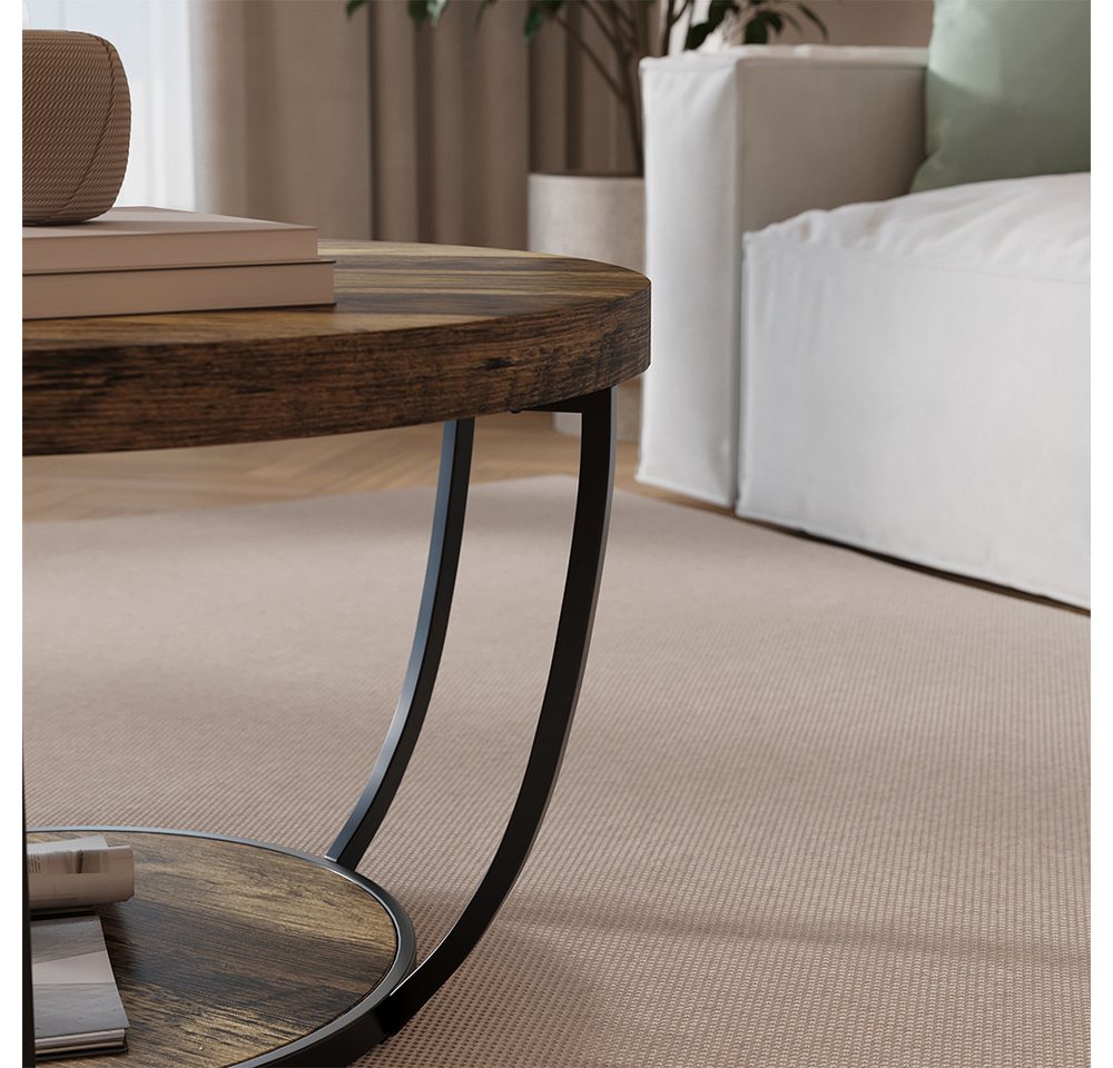 Vicco Couchtisch Arvina, Eiche rustikal, 80 x 80 cm (1-St) – Bild 4 von 5