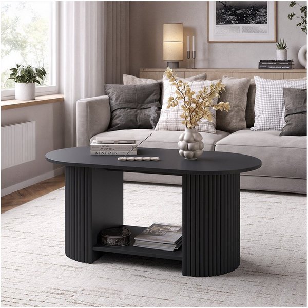 Vicco Couchtisch Calero, Schwarz/Schwarz, 100 x 50 cm (1-St)
