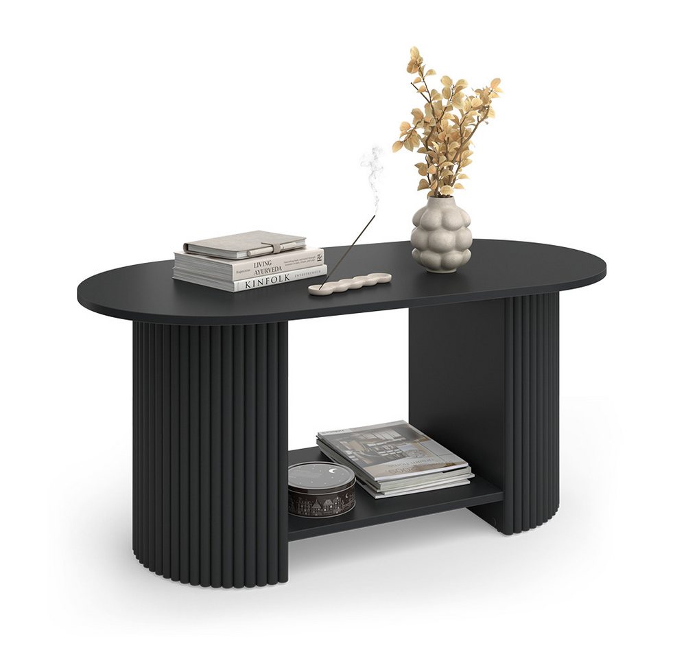 Vicco Couchtisch Calero, Schwarz/Schwarz, 100 x 50 cm (1-St) – Bild 5 von 5