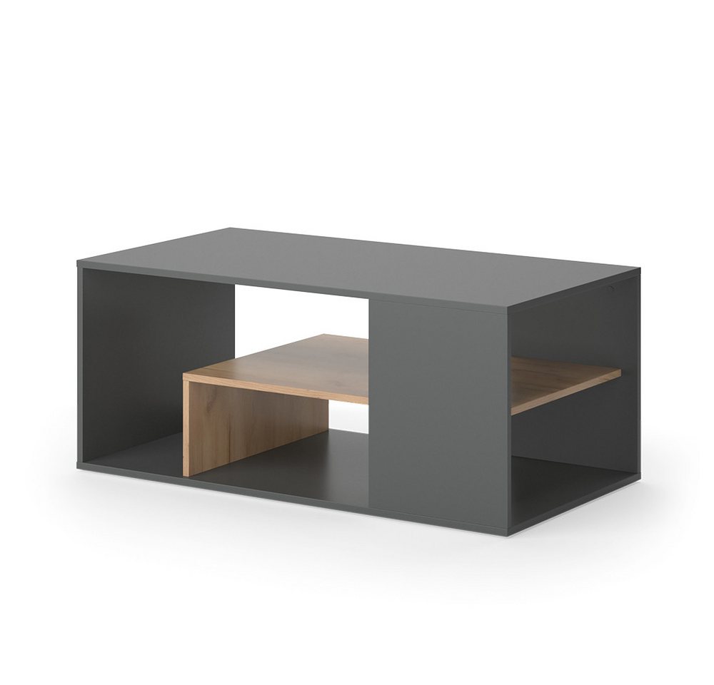 Vicco Couchtisch Edgar, Anthrazit/Goldkraft Eiche, 110 x 59 cm (1-St) – Bild 2 von 5