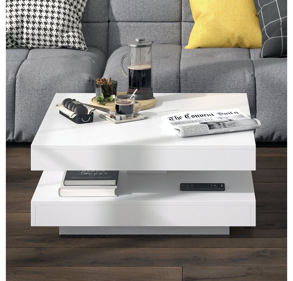 Vicco Couchtisch Elias, Weiß, 70 x 70 cm (1-St), Kippbar – Bild 5 von 5
