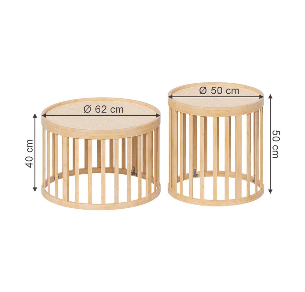 Vicco Couchtisch Enara, Bambus/Bambus, x cm mit 2 Teilen (2-St) – Bild 3 von 5
