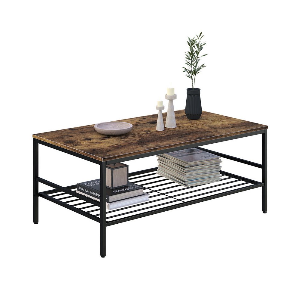 Vicco Couchtisch Fyrk, Goldkraft Eiche/Schwarz, 106 x 60 cm mit Ablage (1-St) – Bild 5 von 5