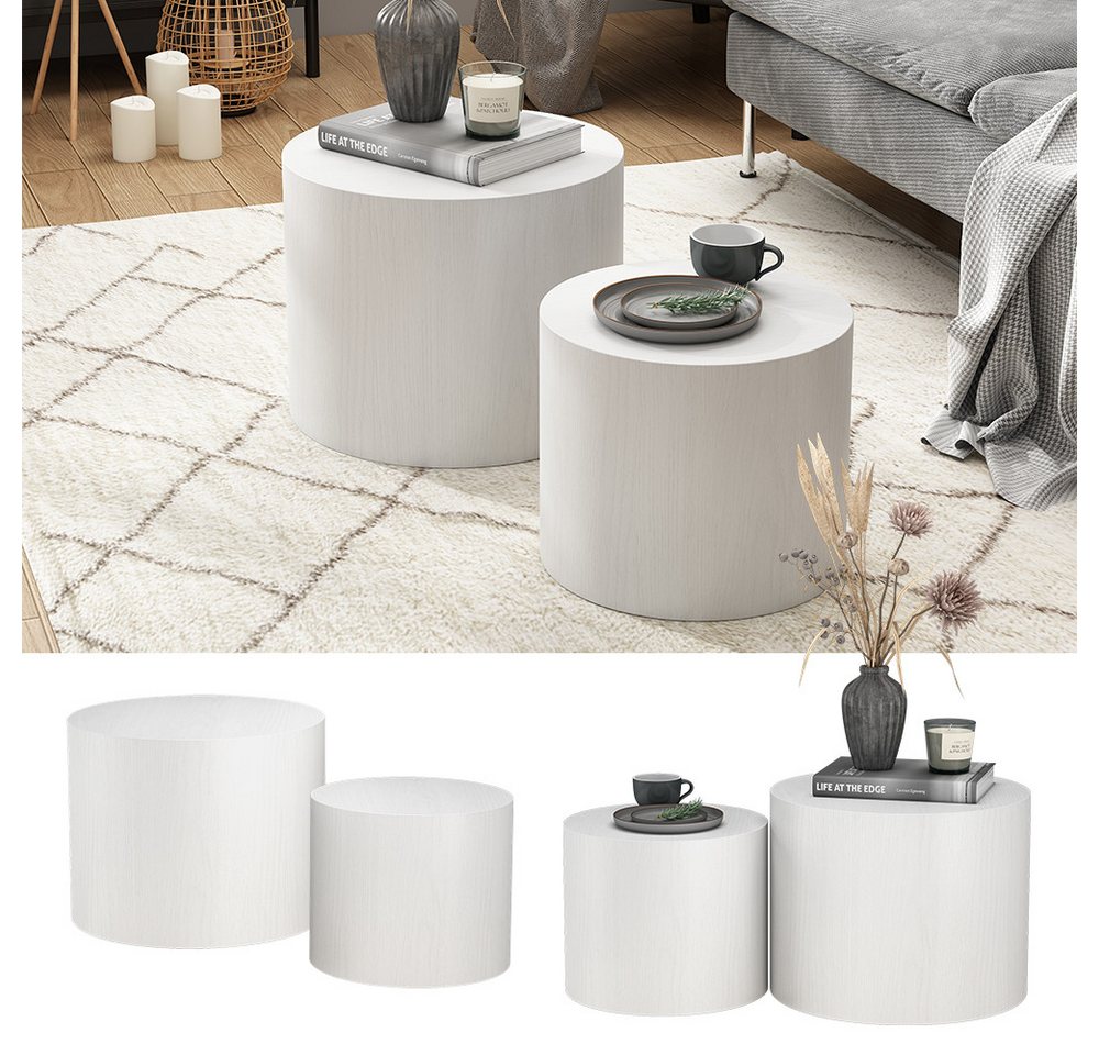 Vicco Couchtisch Giva, Weiß, 48 x 48 cm (2-St) – Bild 3 von 5