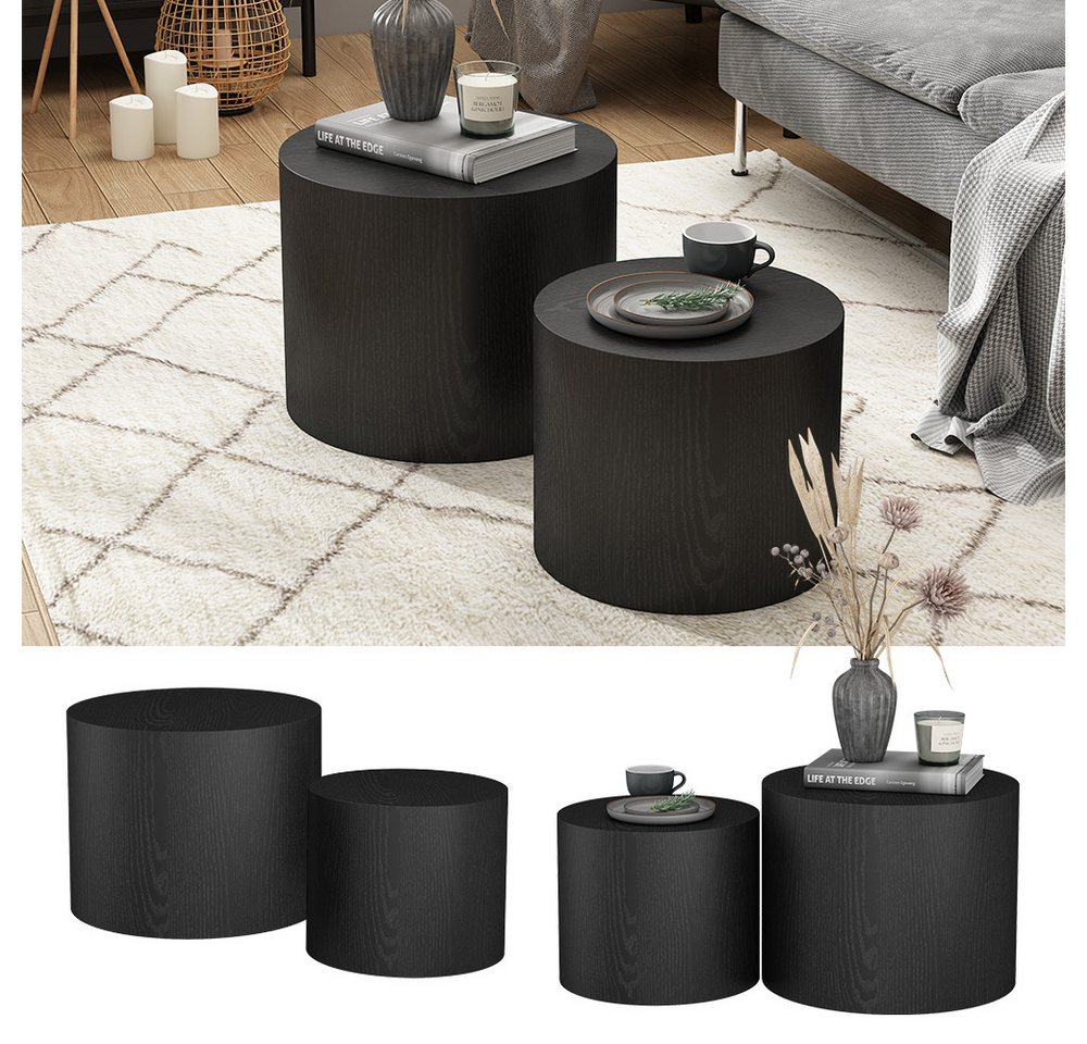 Vicco Couchtisch Giva, Schwarz, 48 x 48 cm (2-St) – Bild 3 von 5