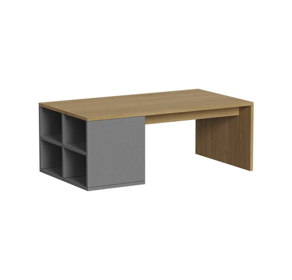 Vicco Couchtisch Kivo, Anthrazit/Eiche/Eiche, 90 x 50 cm mit 4 offenen Fächern (1-St) – Bild 2 von 5
