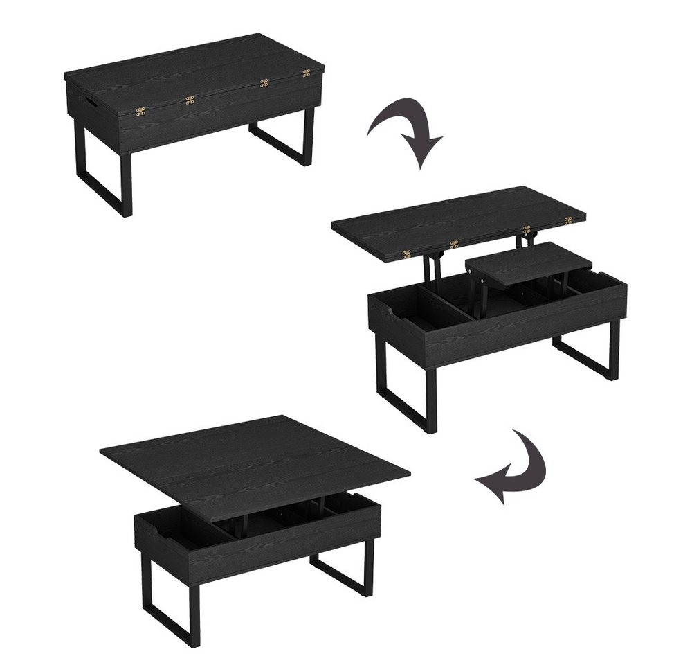 Vicco Couchtisch Lifty, Schwarz, 100 x 50 cm mit Liftfunktion (1-St) – Bild 5 von 5