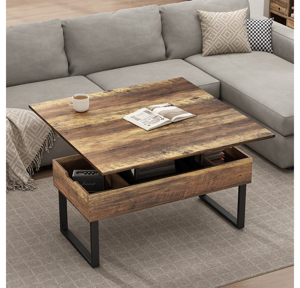 Vicco Couchtisch Lifty, Eiche rustikal, 100 x 50 cm mit Liftfunktion (1-St) – Bild 4 von 5