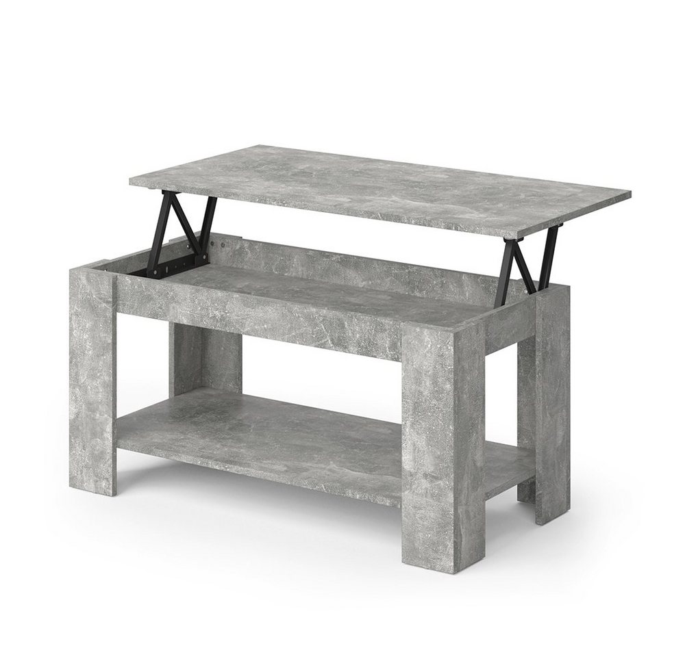 Vicco Couchtisch Lorenz, Beton, 100 x 50 cm mit Liftfunktion (1-St), Kippbar – Bild 2 von 5