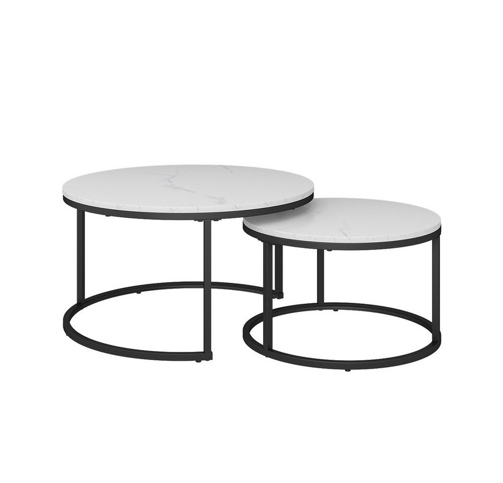 Vicco Couchtisch Montreal, Marmor Weiß, 77 x 40 cm 2 Teile (2-St) – Bild 2 von 5
