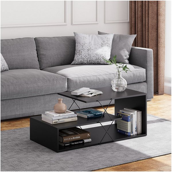 Vicco Couchtisch Nario, Schwarz, 100 x 50 cm (1-St)