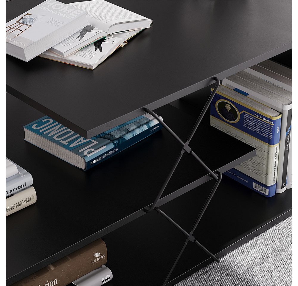 Vicco Couchtisch Nario, Schwarz, 100 x 50 cm (1-St) – Bild 4 von 5