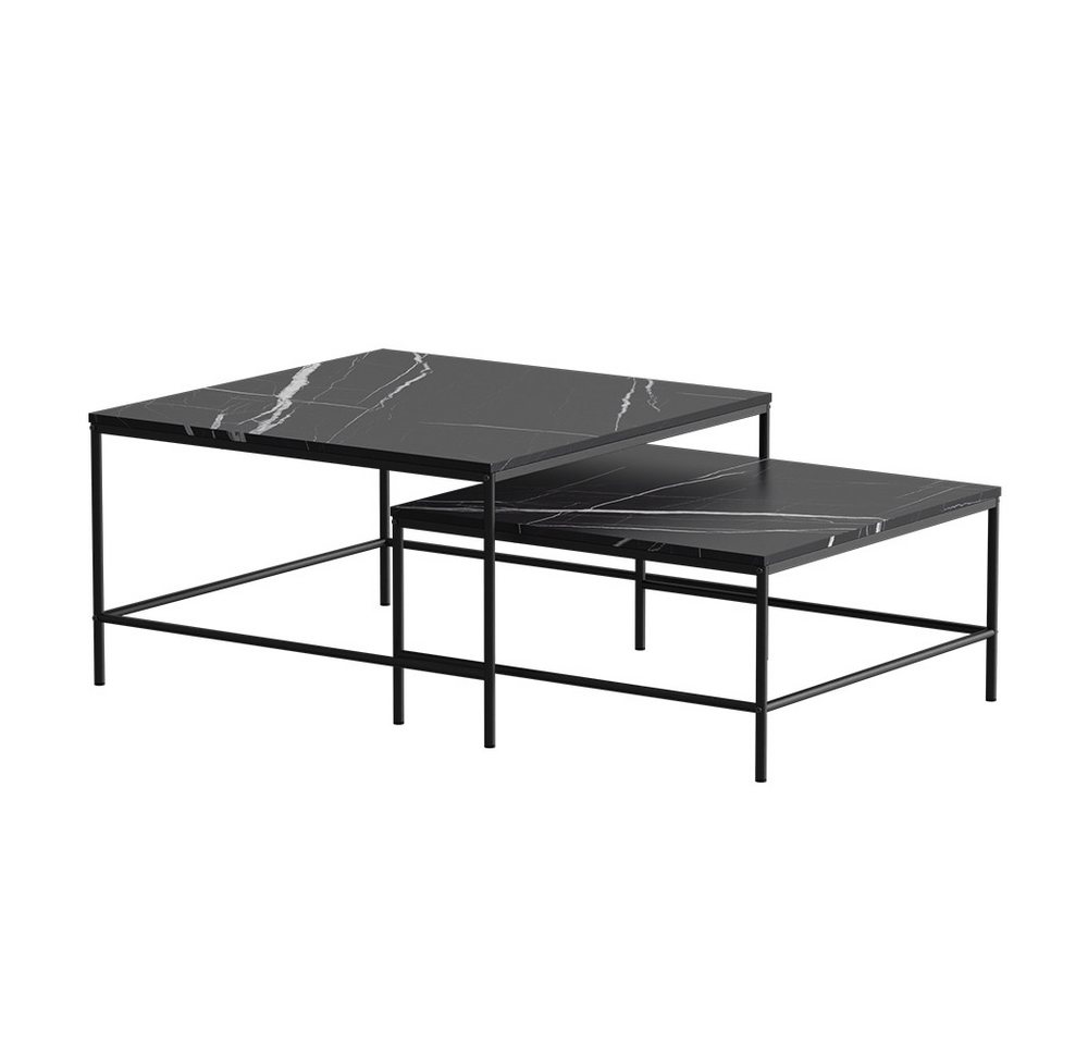Vicco Couchtisch Ramio, Schwarz/Schwarz, 80 x 80 cm 2 Teile (2-St) – Bild 2 von 5