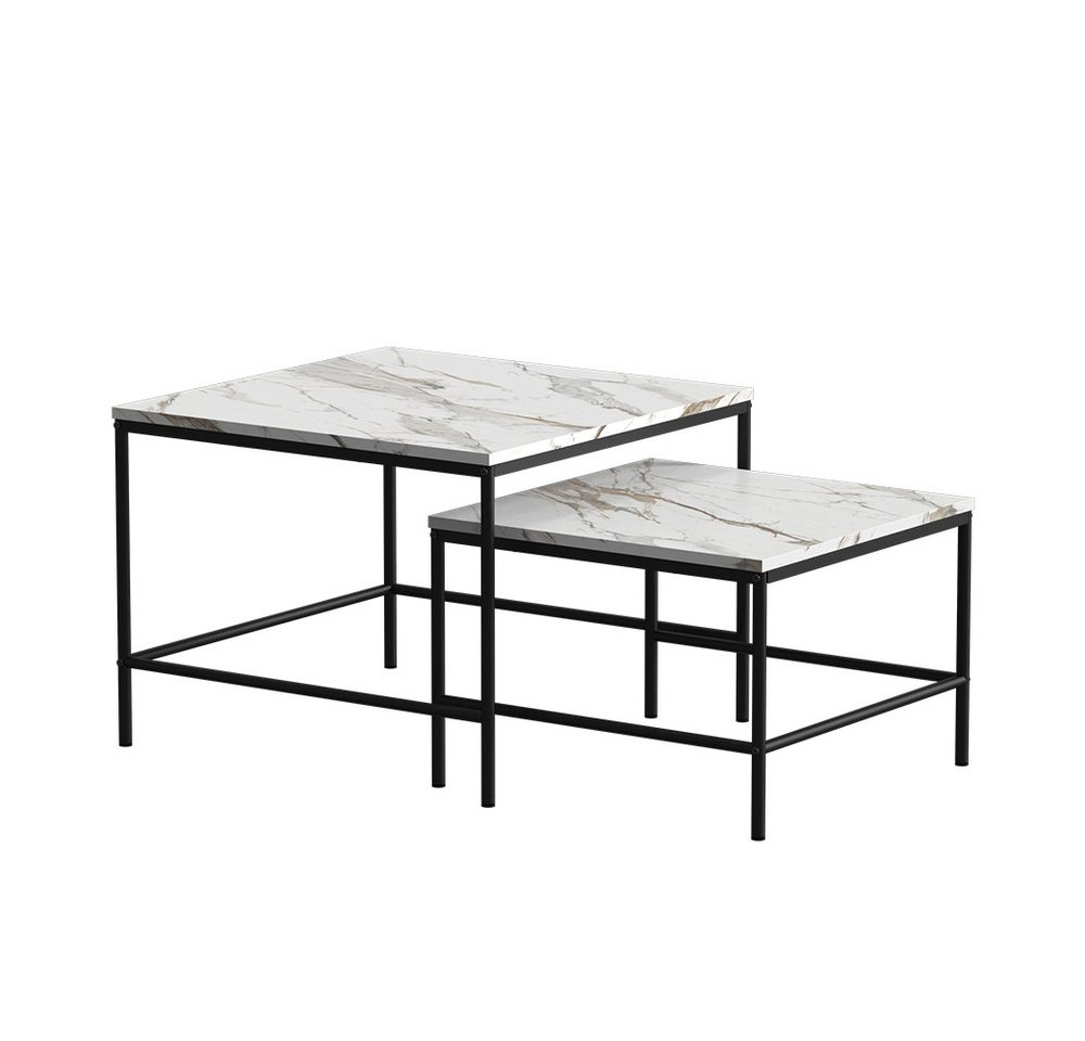 Vicco Couchtisch Ramio, Weiß/Schwarz, 60 x 60 cm 2 Teile (2-St) – Bild 2 von 5